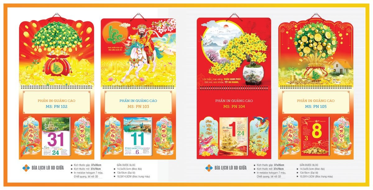Bìa Lịch Treo Gắn Bloc TPNBIA13 Cung Cấp Lịch Tết Doanh Nghiệp TP.HCM