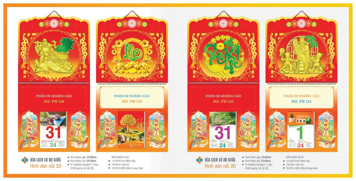 Bìa Lịch Treo Gắn Bloc TPNBIA17 Cung Cấp Lịch Tết Doanh Nghiệp TP.HCM