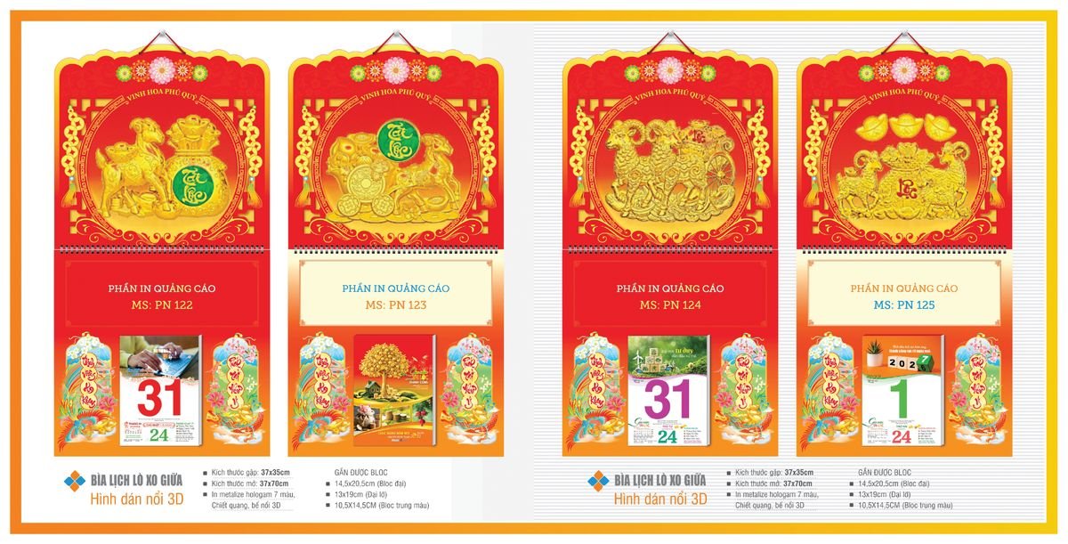 Bìa Lịch Treo Gắn Bloc TPNBIA18 Cung Cấp Lịch Tết Doanh Nghiệp TP.HCM