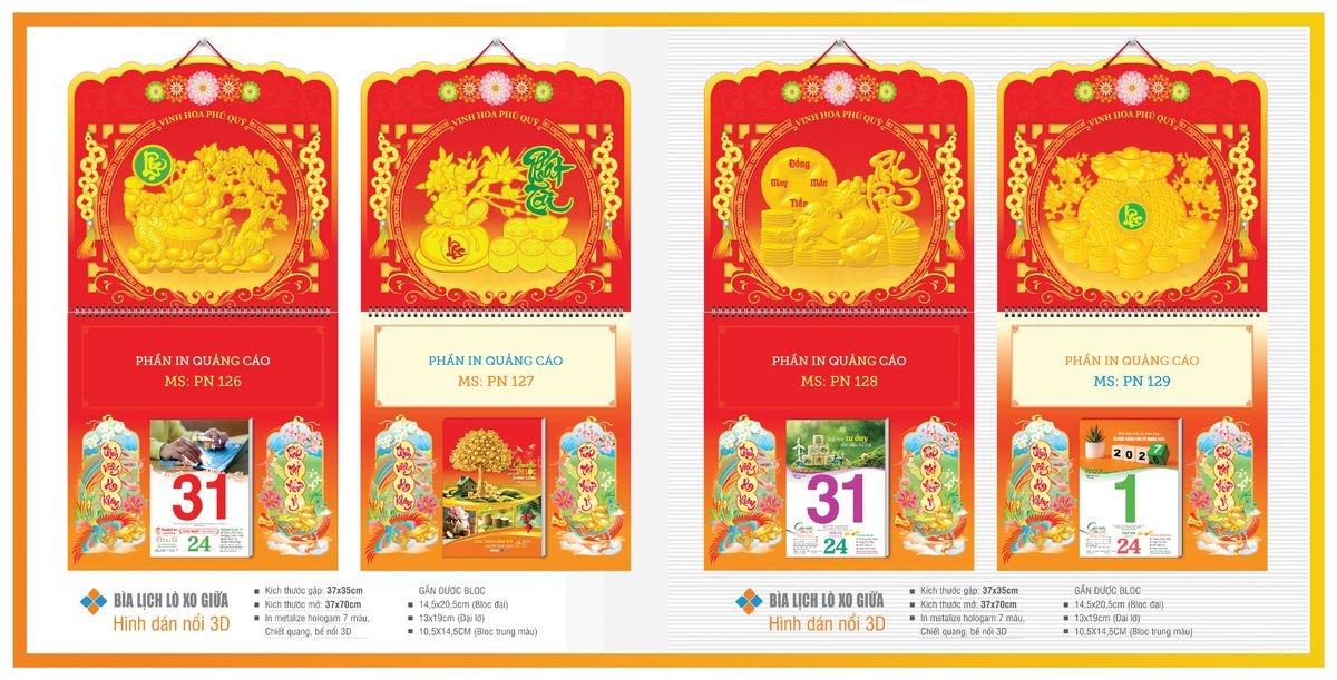 Bìa Lịch Treo Gắn Bloc TPNBIA19 Cung Cấp Lịch Tết Doanh Nghiệp TP.HCM