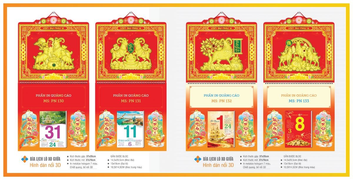Bìa Lịch Treo Gắn Bloc Tân Phương Nam TPNBIA20 Cung Cấp Lịch Tết Doanh Nghiệp TP.HCM