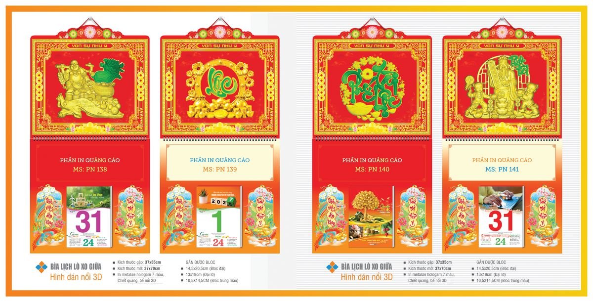 Bìa Lịch Treo Gắn Bloc Tân Phương Nam TPNBIA22 Cung Cấp Lịch Tết Doanh Nghiệp TP.HCM