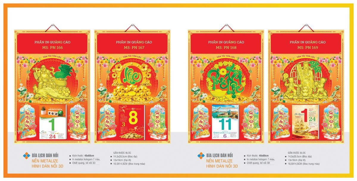 Bìa Lịch Treo Gắn Bloc Tân Phương Nam TPNBIA29 Cung Cấp Lịch Tết Doanh Nghiệp TP.HCM
