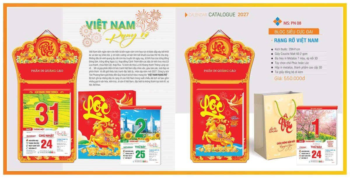 Lịch Bloc Tân Phương Nam 2027 TPNBLOC10 Cung Cấp Lịch Tết Doanh Nghiệp TP.HCM