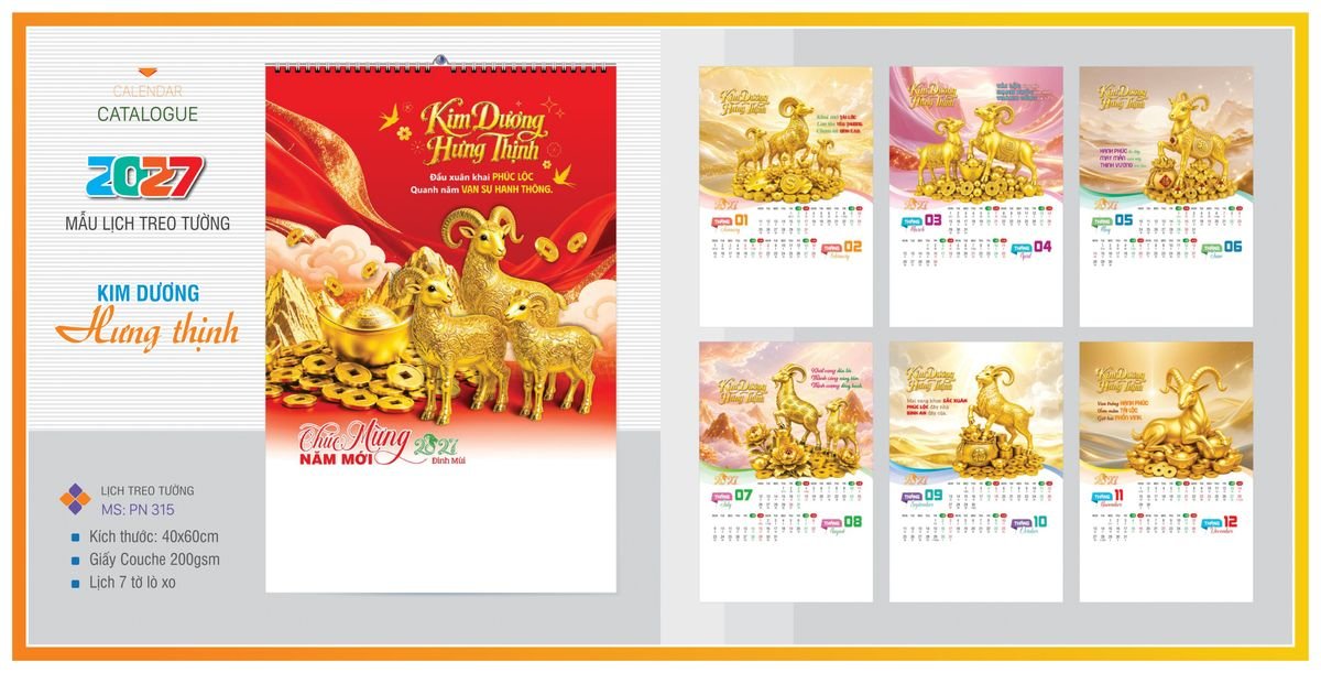 Lịch 7 Tờ Lò Xo TPNLX05 Cung Cấp Lịch Tết Doanh Nghiệp TP.HCM