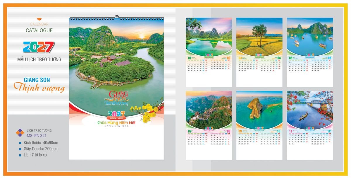 Lịch 7 Tờ Lò Xo Tân Phương Nam TPNLX11 Cung Cấp Lịch Tết Doanh Nghiệp TP.HCM