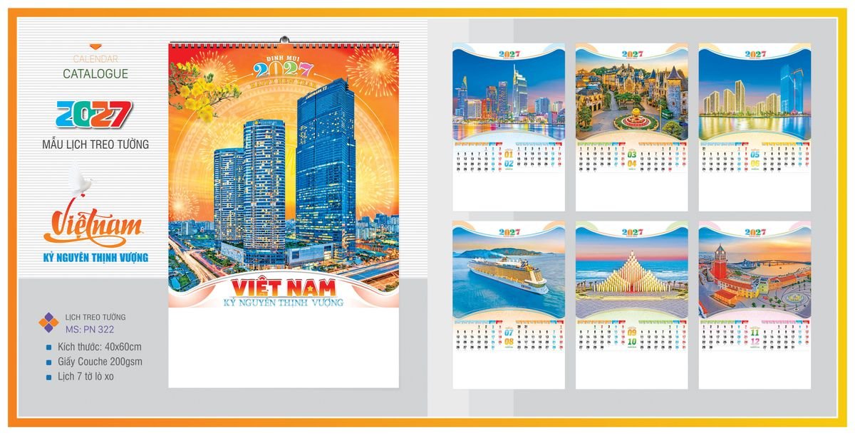 Lịch 7 Tờ Lò Xo TPNLX12 Cung Cấp Lịch Tết Doanh Nghiệp TP.HCM