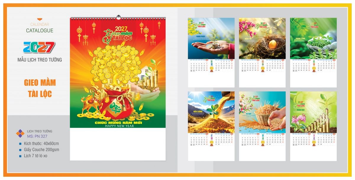Lịch 7 Tờ Lò Xo Tân Phương Nam TPNLX17 Cung Cấp Lịch Tết Doanh Nghiệp TP.HCM