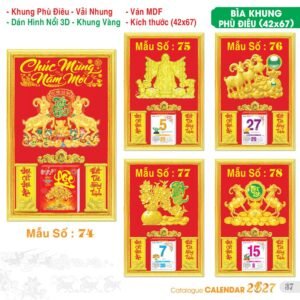 Lịch Bìa Treo 2027 TS Mẫu TS-38 (42 x 67 cm) Cung Cấp Lịch Tết Doanh Nghiệp TP.HCM