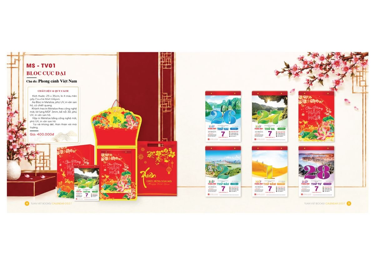 Lịch Bloc Cực Đại 2027 TV01 Cung Cấp Lịch Tết Doanh Nghiệp TP.HCM