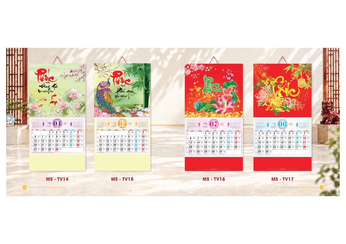 Lịch Bìa Treo Gắn Bloc 2027 Tuấn Việt TV13 Cung Cấp Lịch Tết Doanh Nghiệp TP.HCM