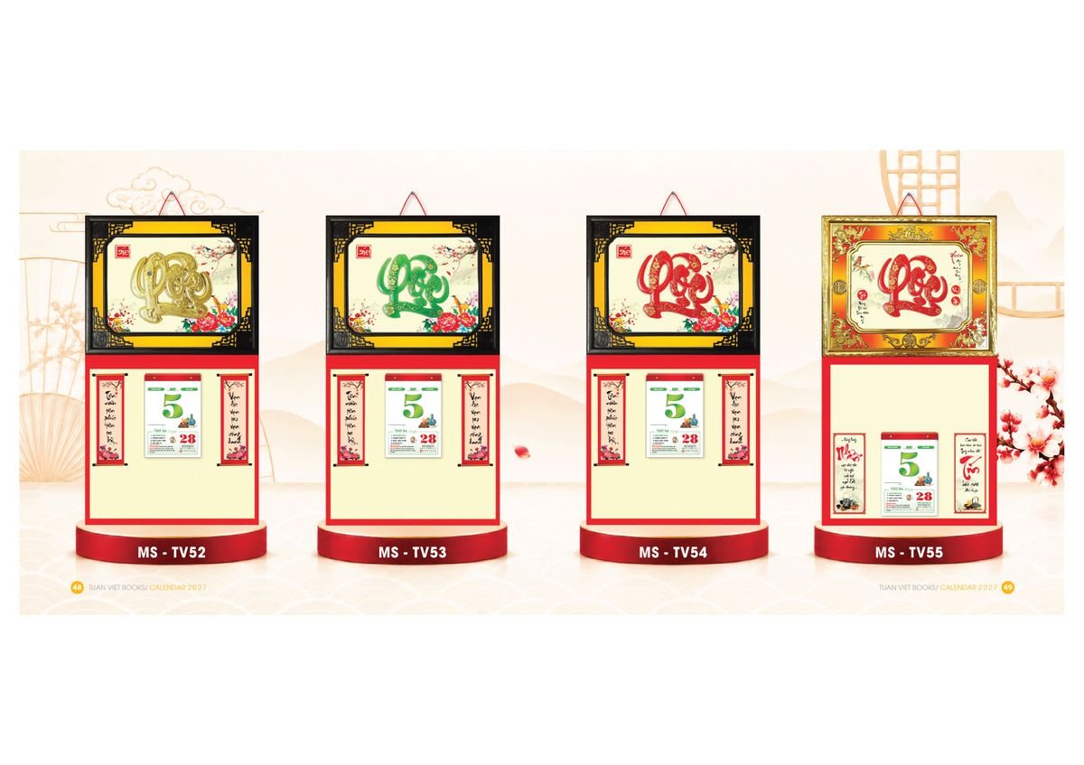 Lịch Bìa Treo Gắn Bloc 2027 TV25 Cung Cấp Lịch Tết Doanh Nghiệp TP.HCM