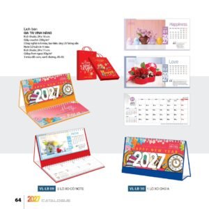 Lịch Bàn Chữ M (Có Note 52 Tuần) 2027 VL Mẫu VLLB09 (24 x 11cm) Cung Cấp Lịch Tết Doanh Nghiệp TP.HCM in logo doanh nghiệp quà tặng Tết tại Quà Tặng Miền Nam